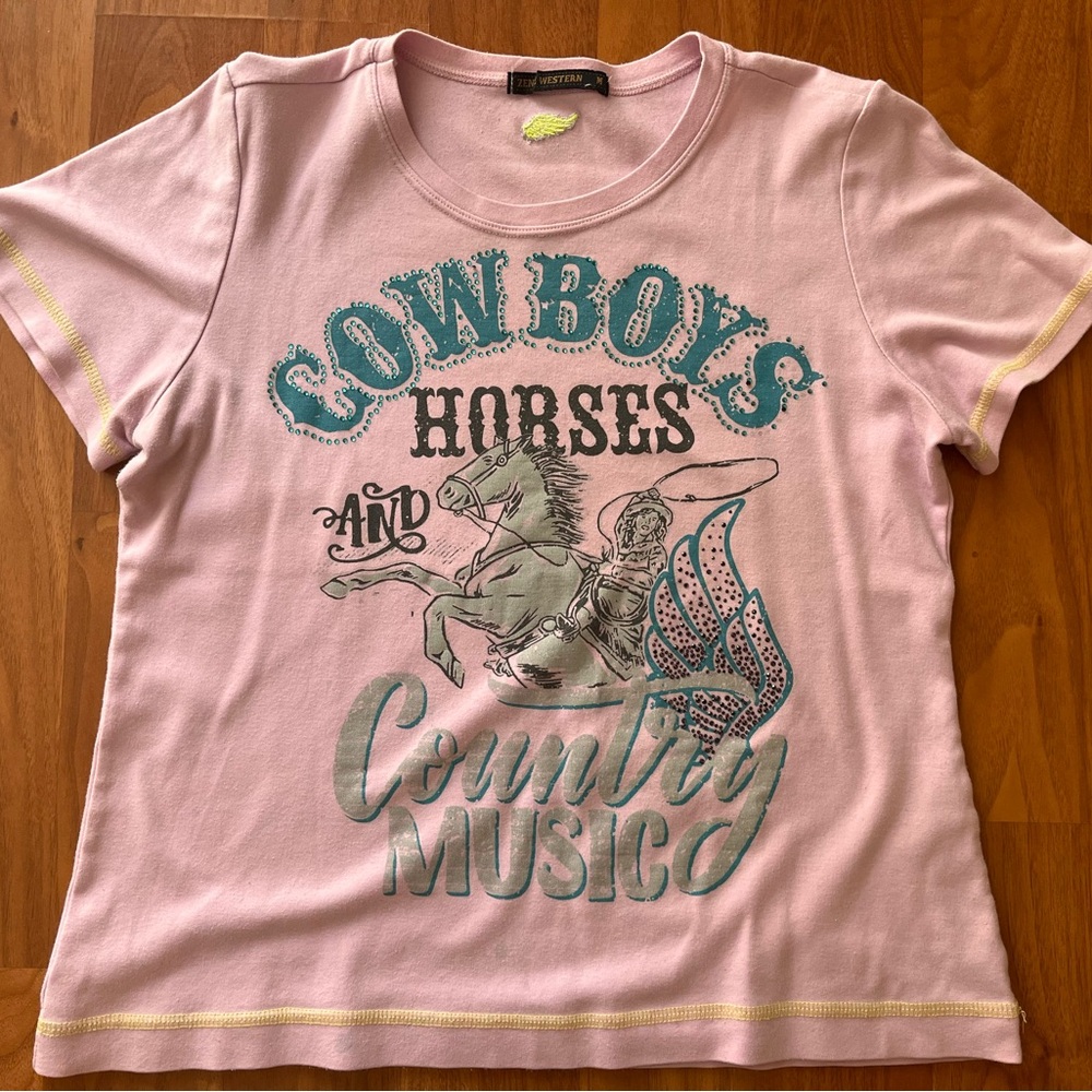 Cowboys Country Music T-Shirt - Pink